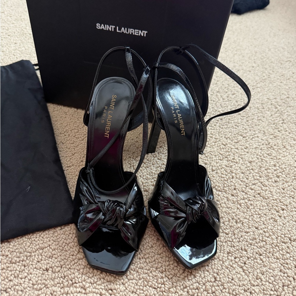 Saint Laurent Black Stiletto Heels - Picture 6 of 7